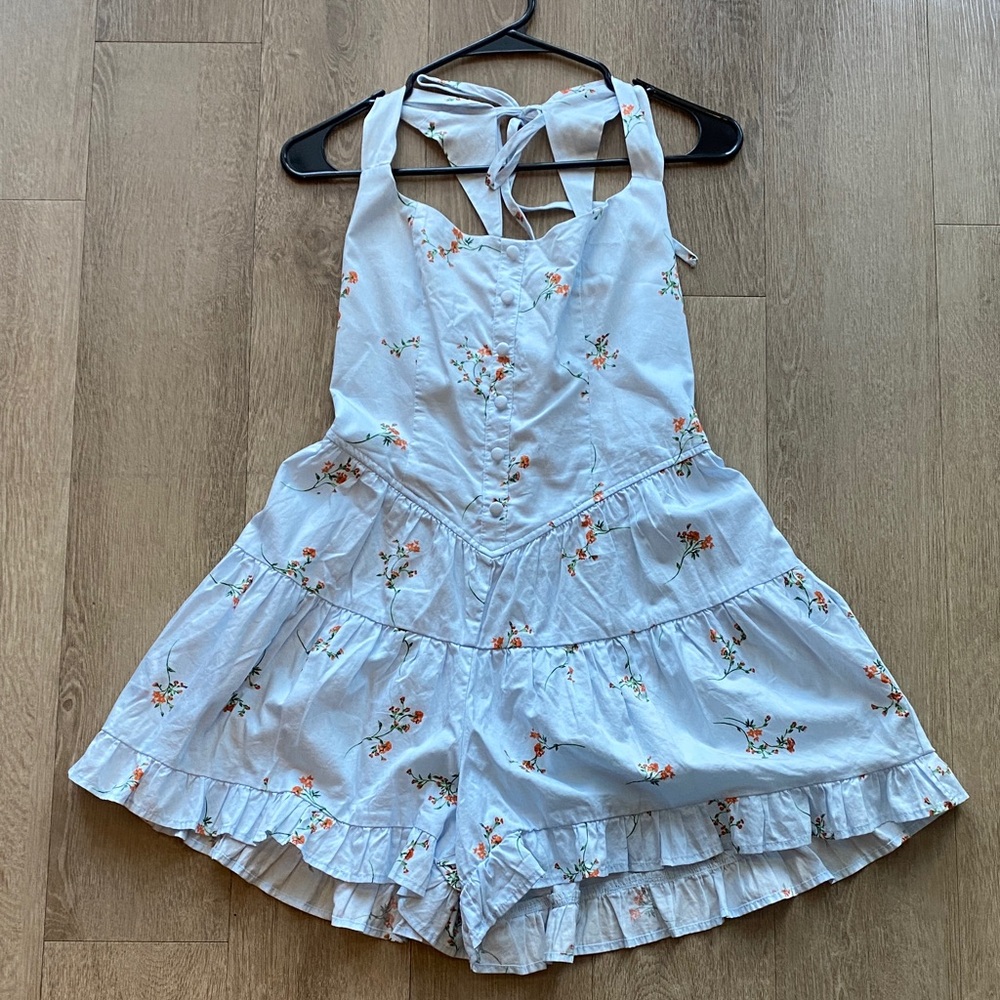 Corset Romper with ruffled bubble short bottom